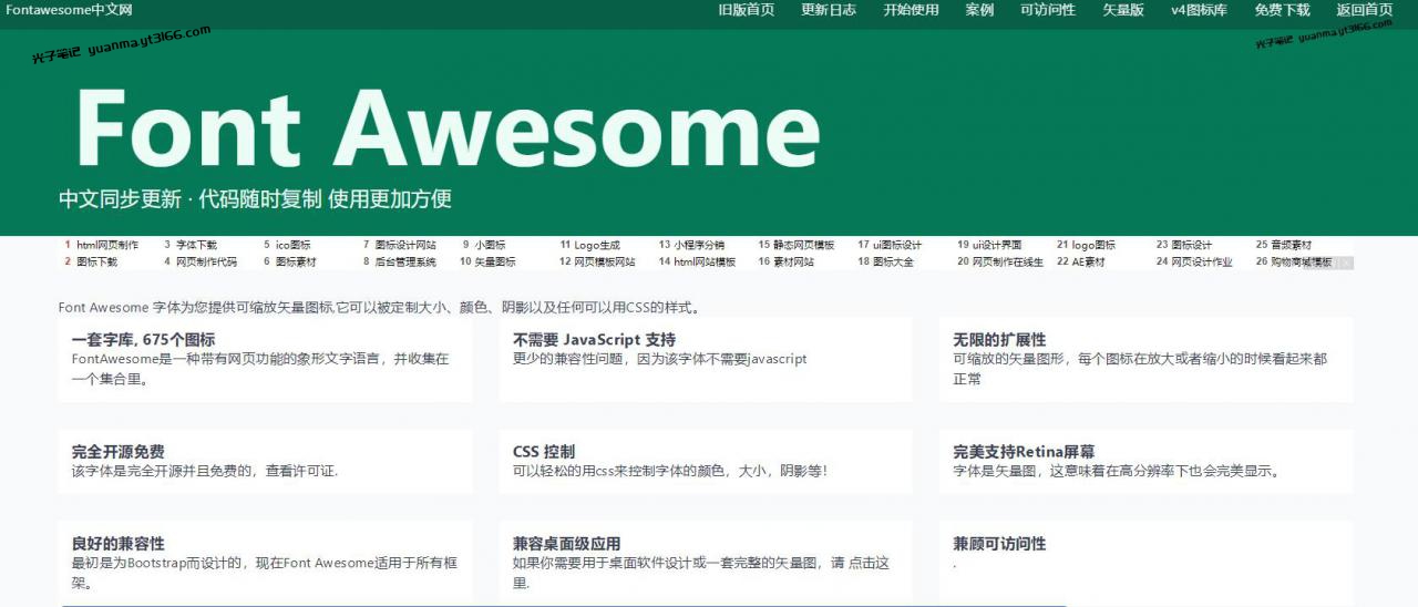 WP首页导航栏图标_给文字前添加fontawesome图标